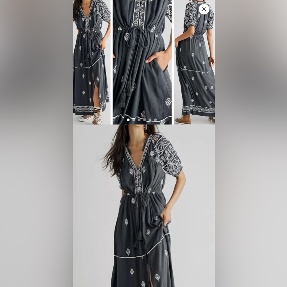 Free People Black and White Maxi Dress